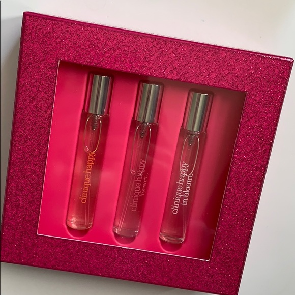 3Pc Clinique Happy In Bloom Happy Heart Gift Set Box Trio Christmas Valentine 💘 - Picture 1 of 10